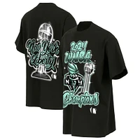 T-shirt unisexe round21 noir New York Liberty 2024 WNBA Finals Champions Airbrush