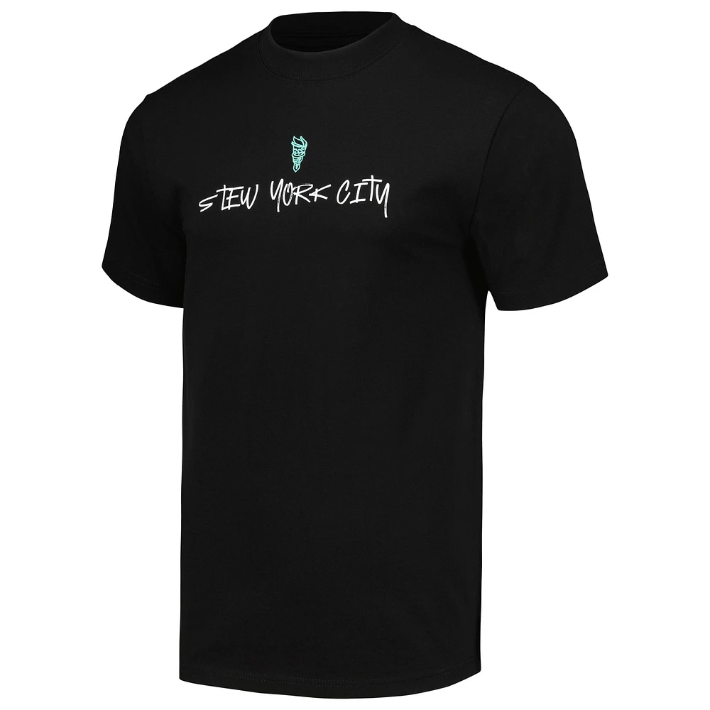Unisex round21 Breanna Stewart Black New York Liberty Player Illustration T-Shirt