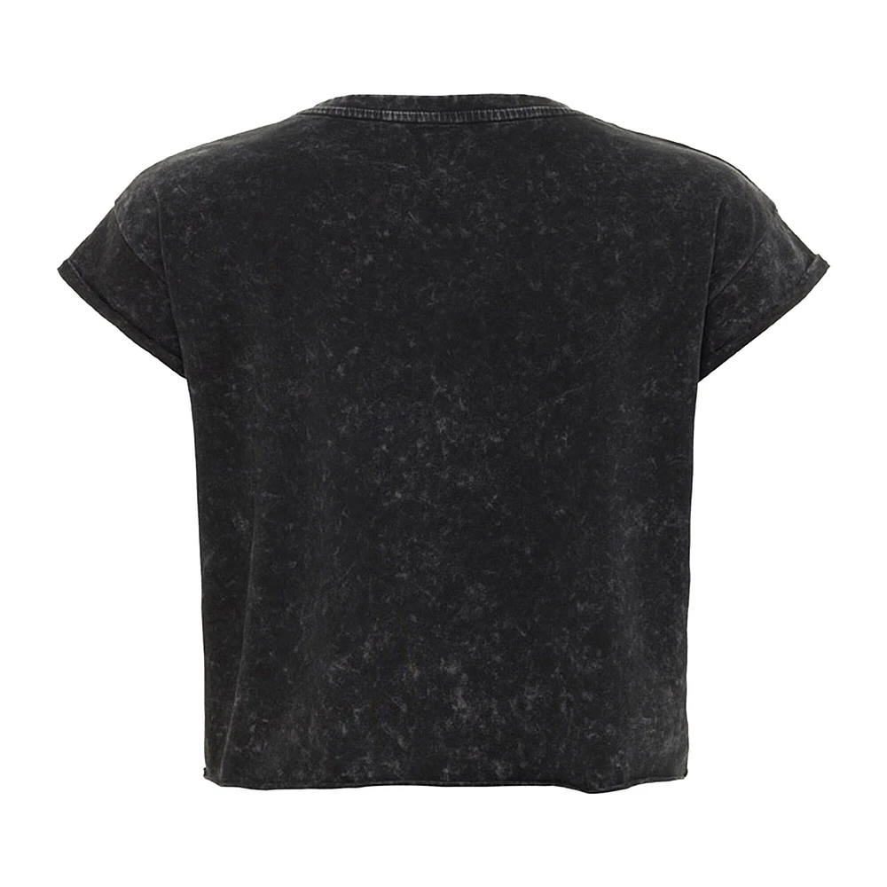 Unisex Sportiqe  Black New York Liberty Rock & Roll Collection Gwen Mineral Wash Cropped T-Shirt