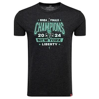 T-shirt unisexe Sportiqe Heather Black New York Liberty 2024 WNBA Finals Champions confortable en mélange de trois