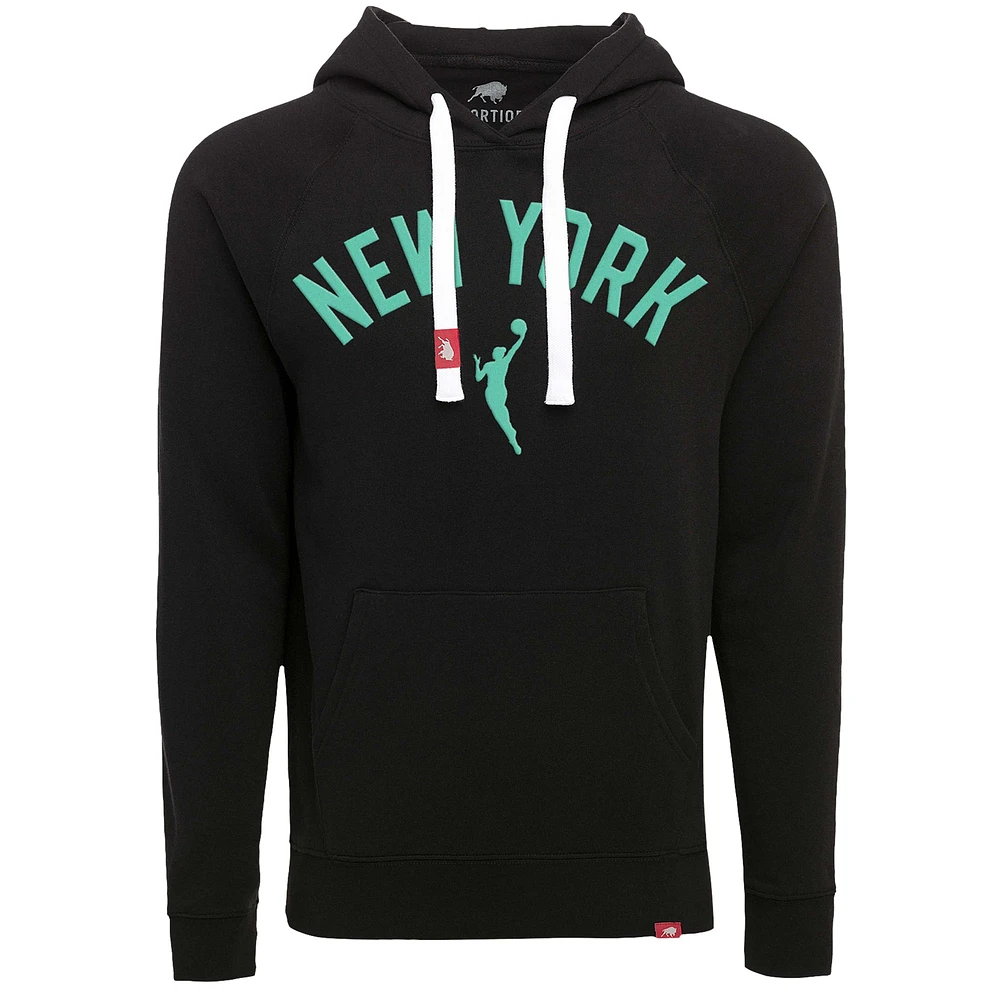 Unisex Sportiqe  Heather Black New York Liberty Olsen Tri-Blend Pullover Hoodie