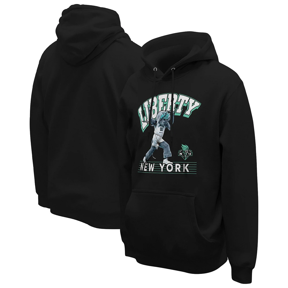 Unisex Stadium Essentials Black New York Liberty Mascot Mania Pullover Hoodie