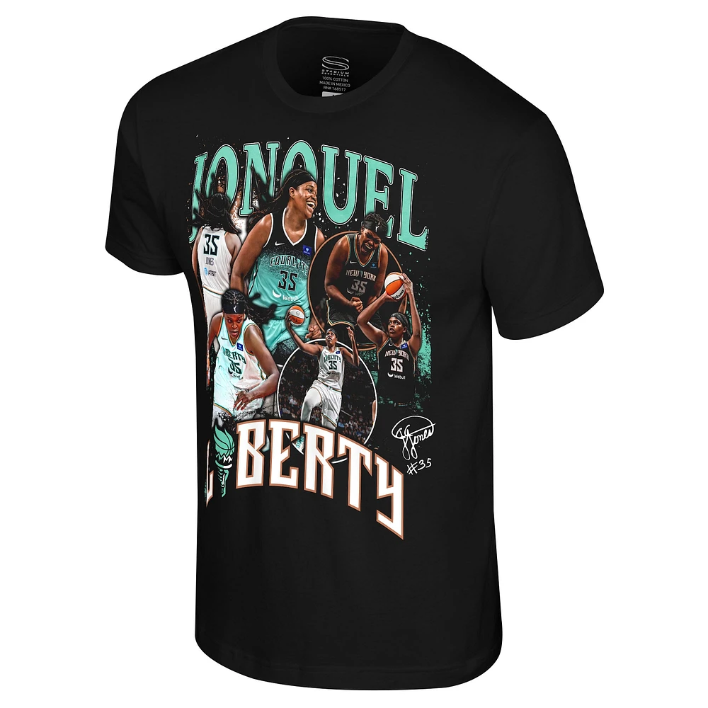 Unisex Stadium Essentials Jonquel Jones Black New York Liberty WNBA Crossroads T-Shirt