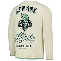 Unisex The Wild Collective  Cream New York Liberty Jacquard Pullover Sweater