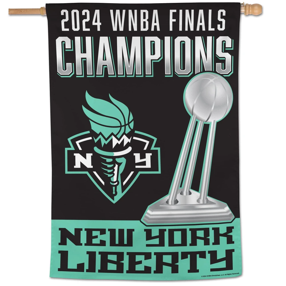 Bannière verticale recto WinCraft New York Liberty 2024 WNBA Finals Champions 28'' x 40''