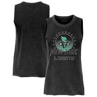 Women's Sportiqe  Black New York Liberty Rock & Roll Collection Turner Mineral Wash Tank Top