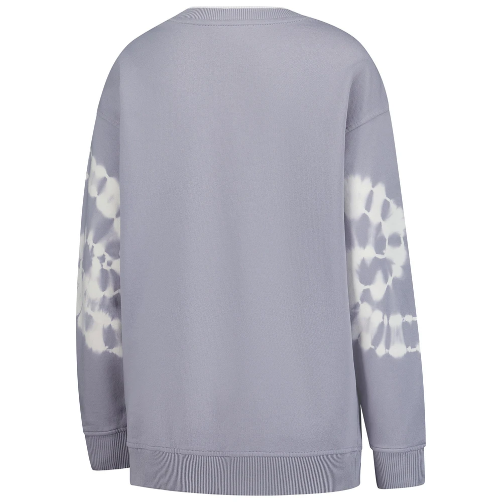Women's The Wild Collective  Gray New York Liberty Double Collar Fleece Pullover Sweatshirt