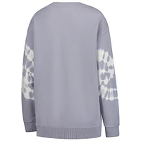 Women's The Wild Collective  Gray New York Liberty Double Collar Fleece Pullover Sweatshirt
