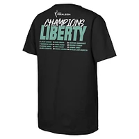 Youth Black New York Liberty 2024 WNBA Finals Champions Roster T-Shirt