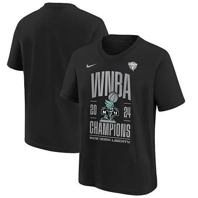 T-shirt Nike noir pour jeunes New York Liberty 2024 WNBA Finals Champions Vestiaire