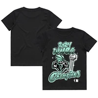 Youth round21 Black New York Liberty 2024 WNBA Finals Champions Airbrush T-Shirt