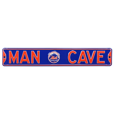 New York Mets 6" x 36" Man Cave Steel Street Sign - Blue