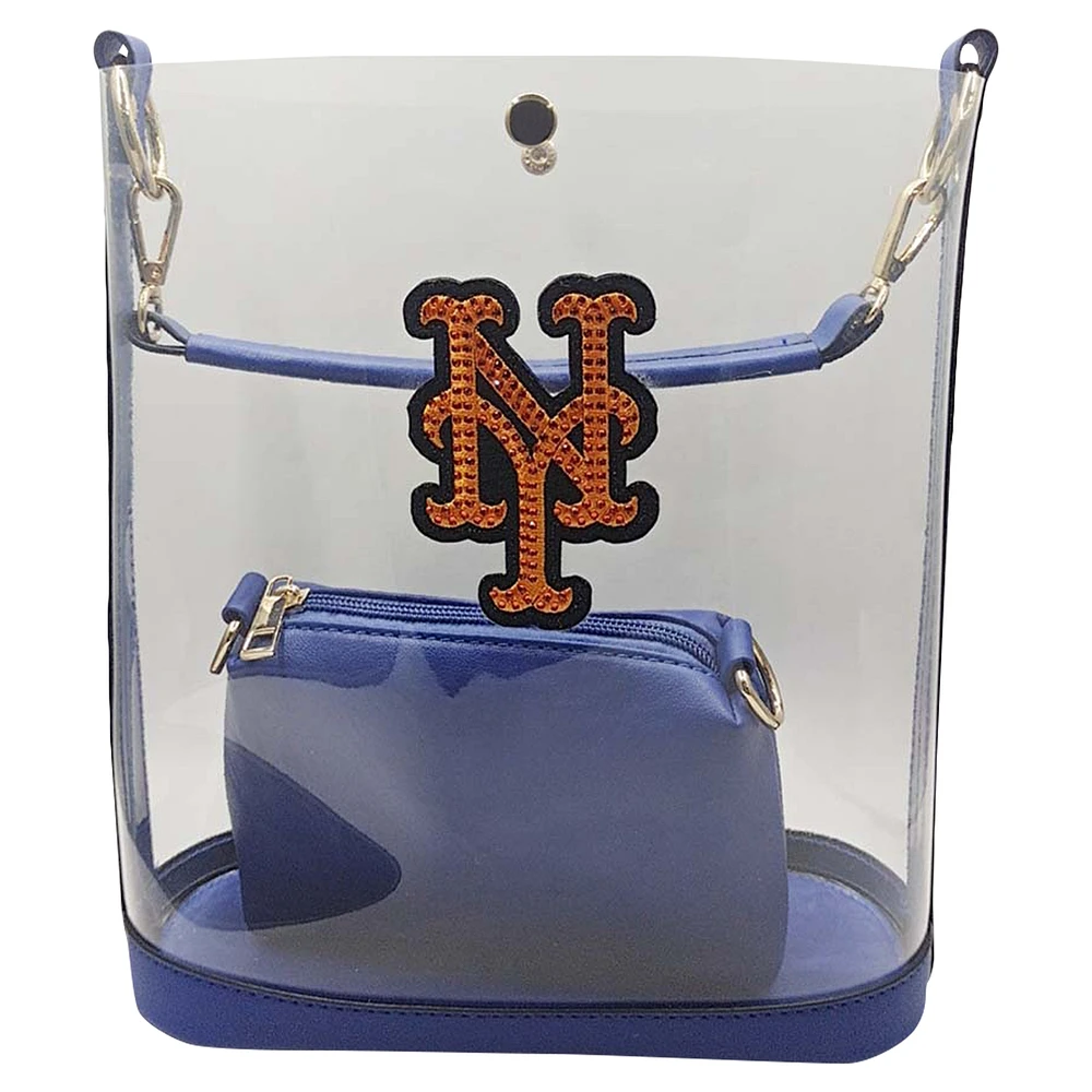 Sac à main transparent avec strass Cuce New York Mets