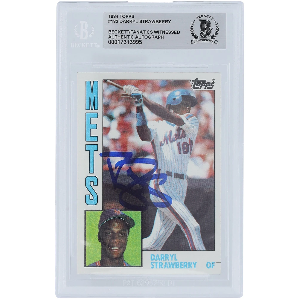 Darryl Strawberry New York Mets Autographed 1984 Topps #182 Beckett Fanatics Witnessed Authenticated Rookie Card