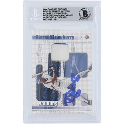 Darryl Strawberry New York Mets Autographed 2004 Donruss Timelines Relic #9 Beckett Fanatics Witnessed Authenticated 10 Card