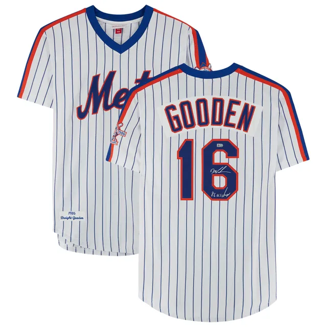 Darryl Strawberry White New York Mets Autographed Mitchell & Ness