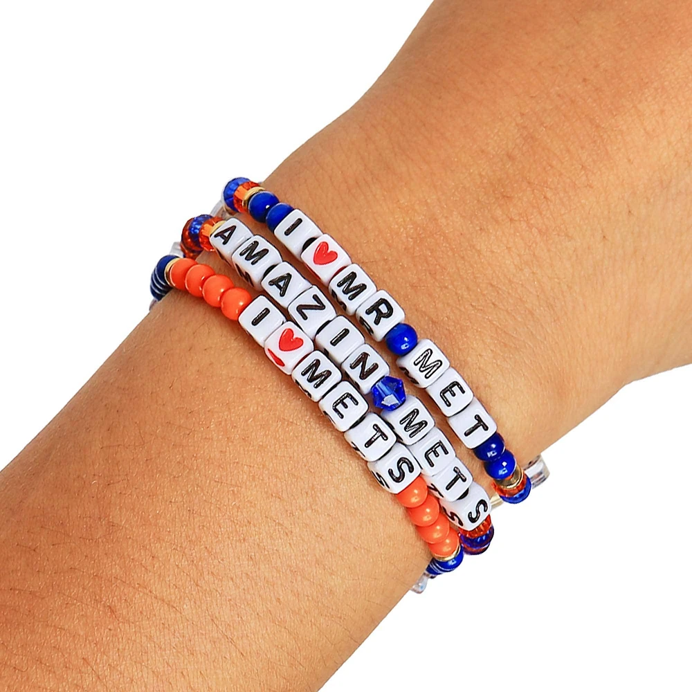 FOCO New York Mets 3-Pack Friendship Bracelet Set