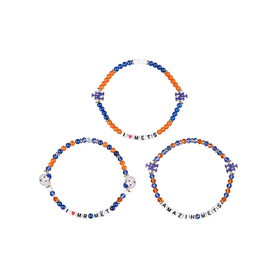 FOCO New York Mets 3-Pack Friendship Bracelet Set