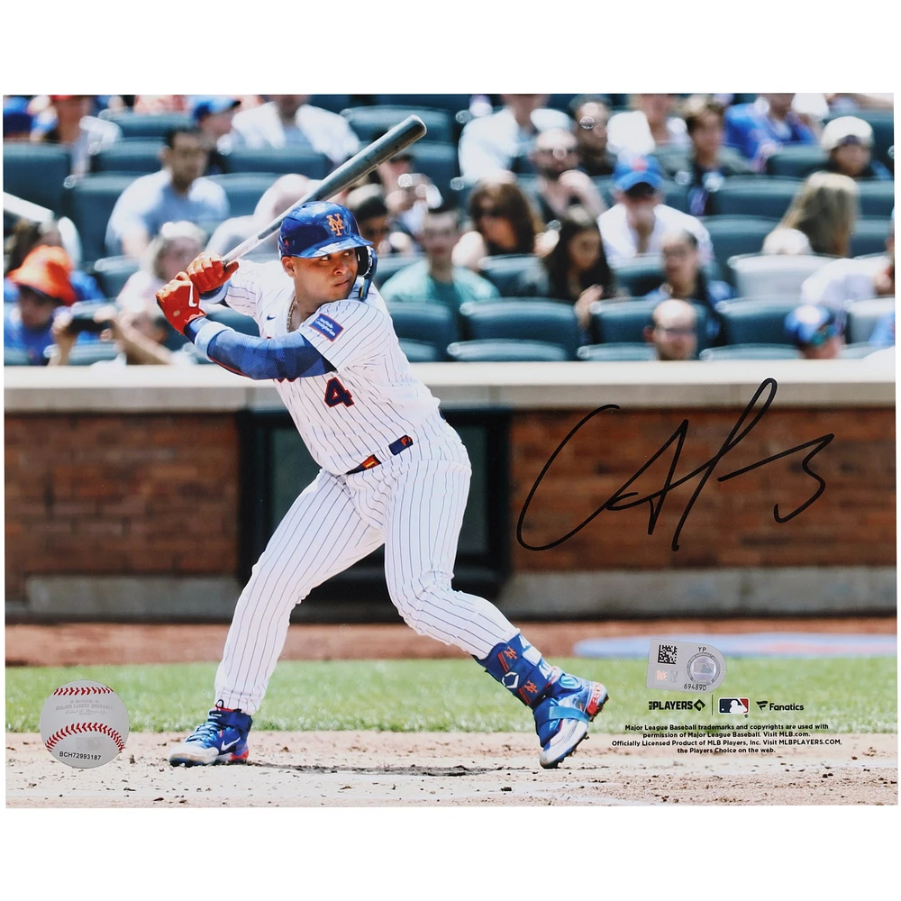 Francisco Alvarez New York Mets Autographed 8" x 10" Hitting Photograph