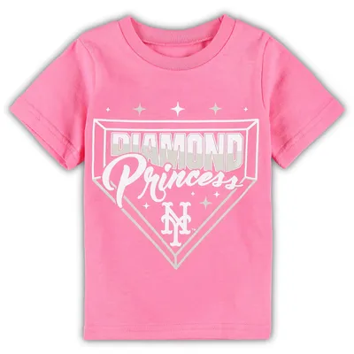 New York Mets Girls Toddler Diamond Princess T-Shirt - Pink