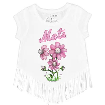 Lids New York Mets Tiny Turnip Women's Baseball Bow T-Shirt - White