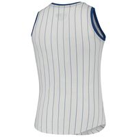 New York Yankees New Era Women's Pinstripe Henley Racerback Tank Top - White