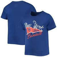 T-shirt pour jeunes filles de l'équipe royale des Mets New York Fly The Flag