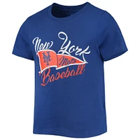 T-shirt pour jeunes filles de l'équipe royale des Mets New York Fly The Flag