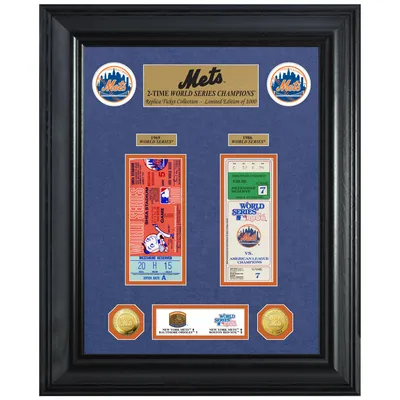New York Mets Highland Mint 18" x 22" 2-Time World Series Champions Deluxe Coin & Ticket Collection Photo Mint