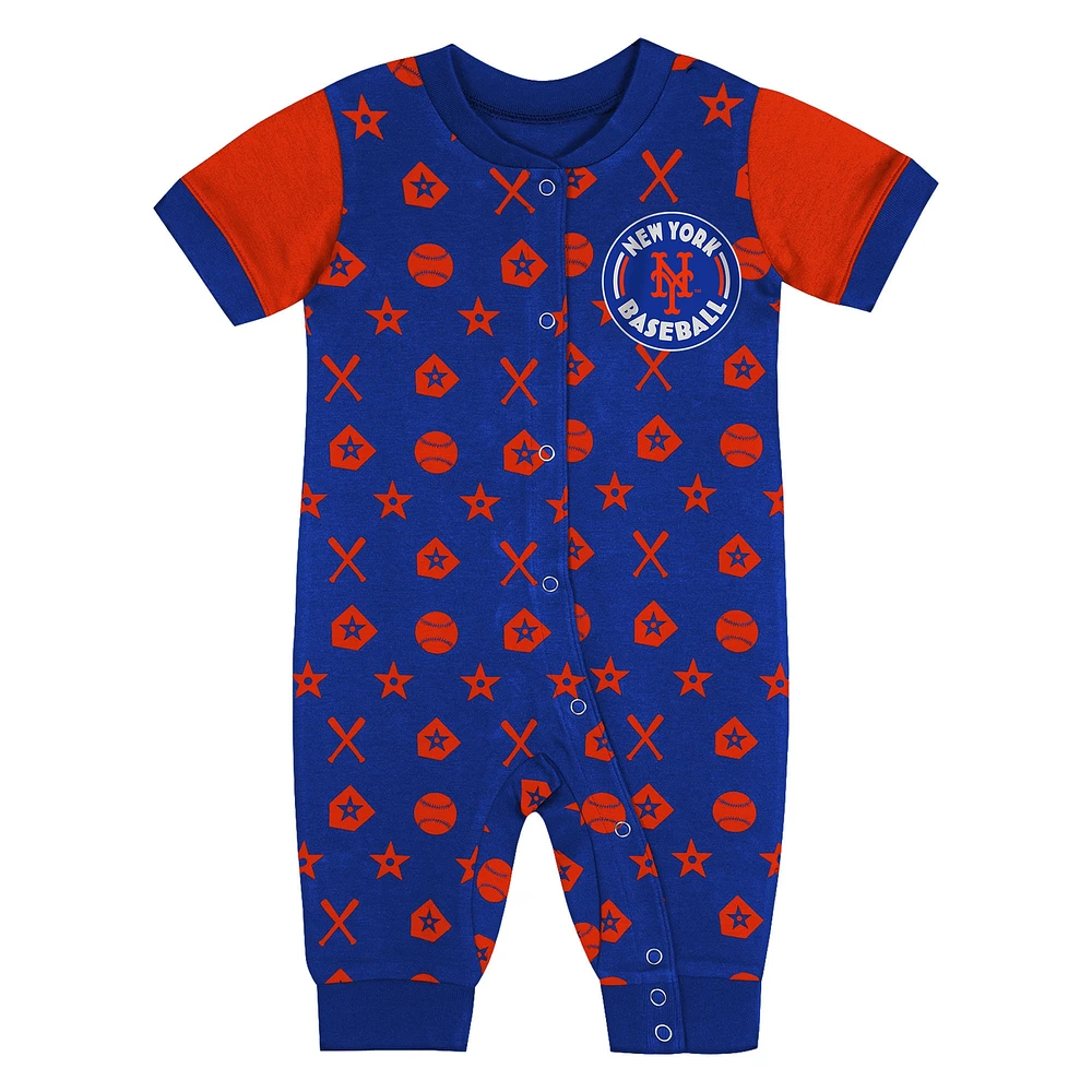 Infant  Blue New York Mets Full-Snap Coverall Bodysuit
