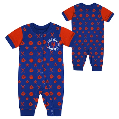 Infant  Blue New York Mets Full-Snap Coverall Bodysuit
