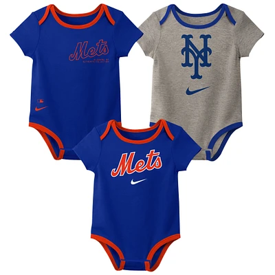 Infant Nike New York Mets Authentic Collection Three-Pack Bodysuit Set