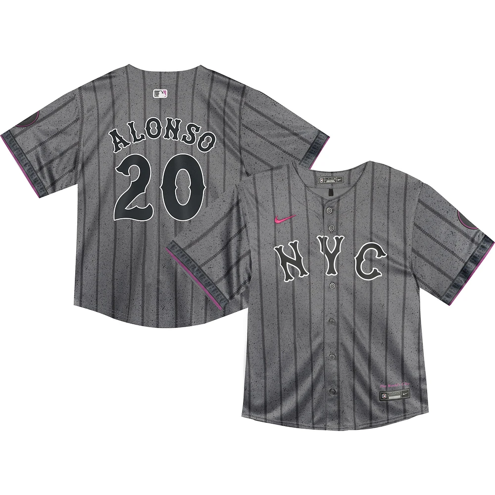 Maillot de joueur Nike Pete Alonso Graphite New York Mets 2024 City Connect Limited pour bébé