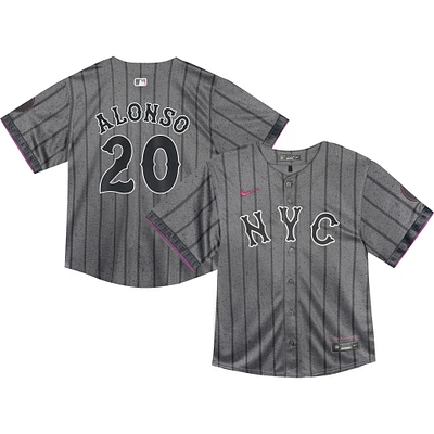 Maillot de joueur Nike Pete Alonso Graphite New York Mets 2024 City Connect Limited pour bébé