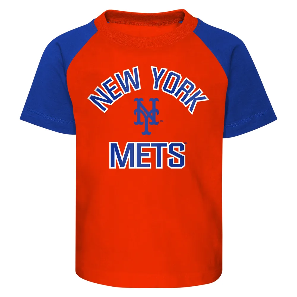 Ensemble t-shirt et short raglan pour bébés New York Mets Ground Out Baller orange/gris chiné