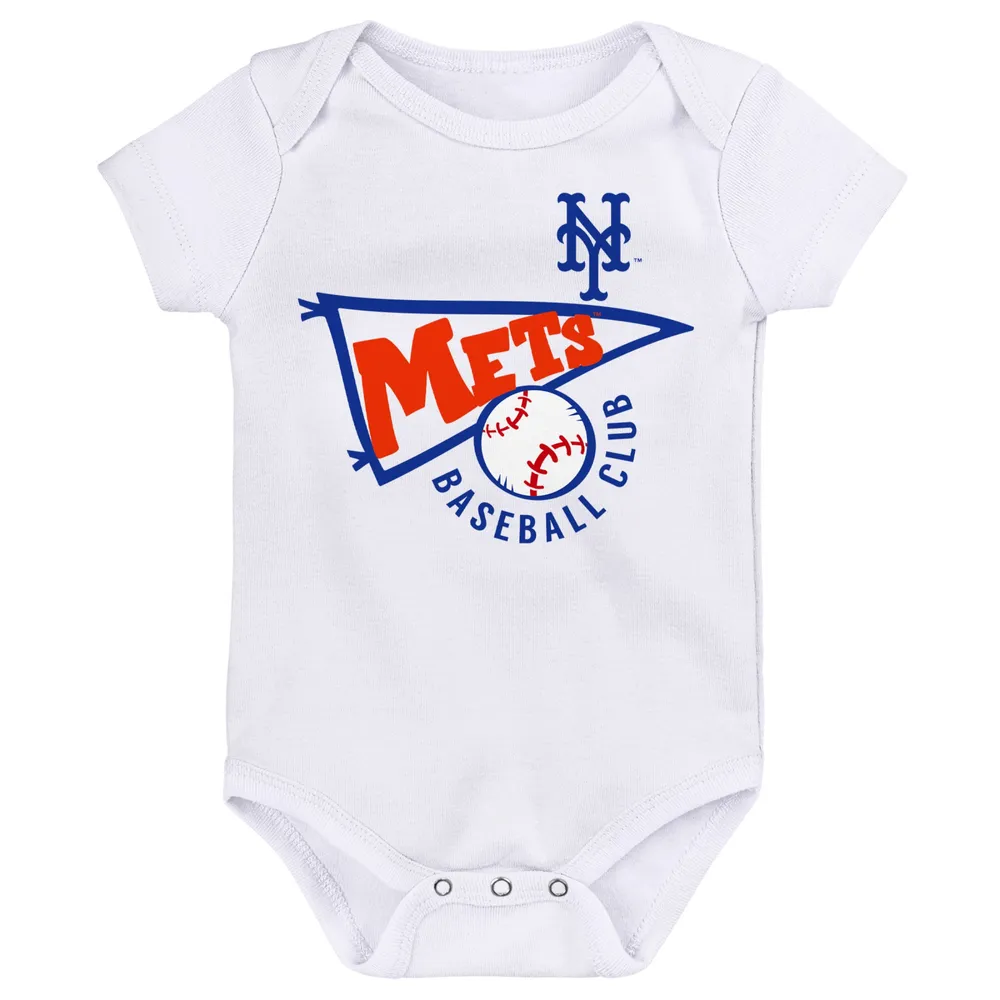 Lot de 3 bodys orange/blanc/gris chiné New York Mets Biggest Little Fan pour bébé