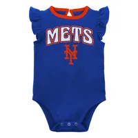 Lot de deux cache-couches New York Mets Little Fan pour bébés bleu roi/gris chiné