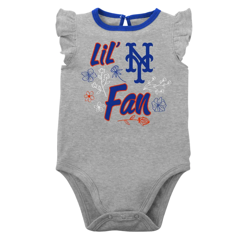 Lot de deux cache-couches New York Mets Little Fan pour bébés bleu roi/gris chiné