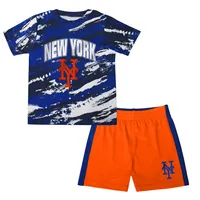 Ensemble t-shirt et short pour bébé Royal/Orange New York Mets Stealing Homebase 2.0