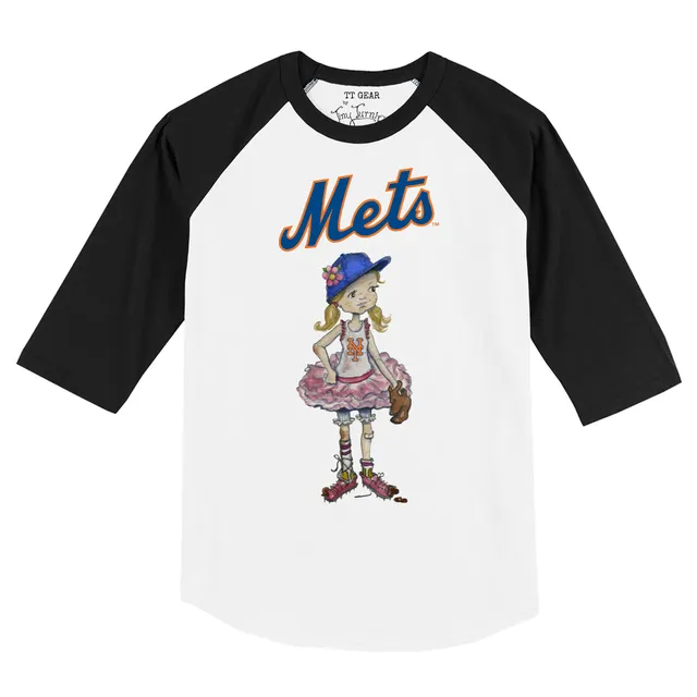 Women's Tiny Turnip White New York Mets Baseball Babes T-Shirt