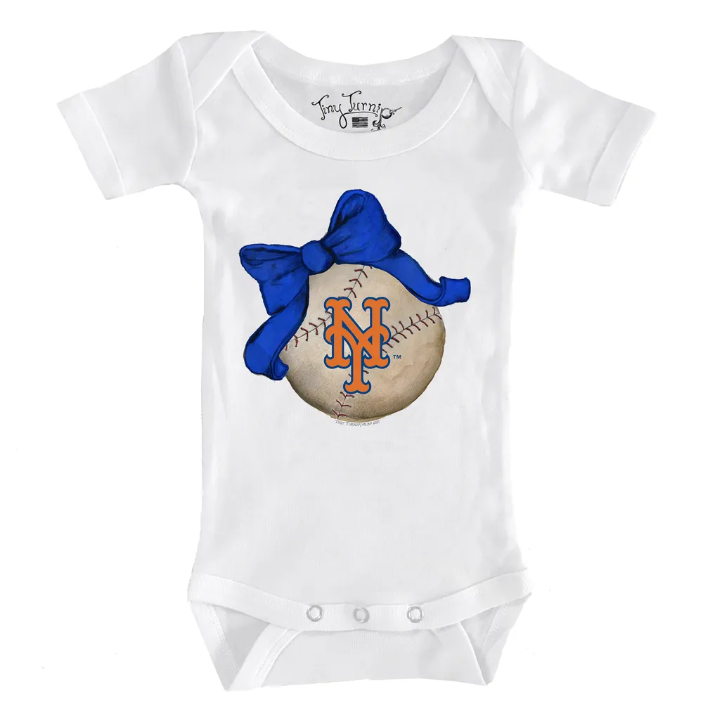 Lids New York Mets Tiny Turnip Infant Baseball Bow Bodysuit - White