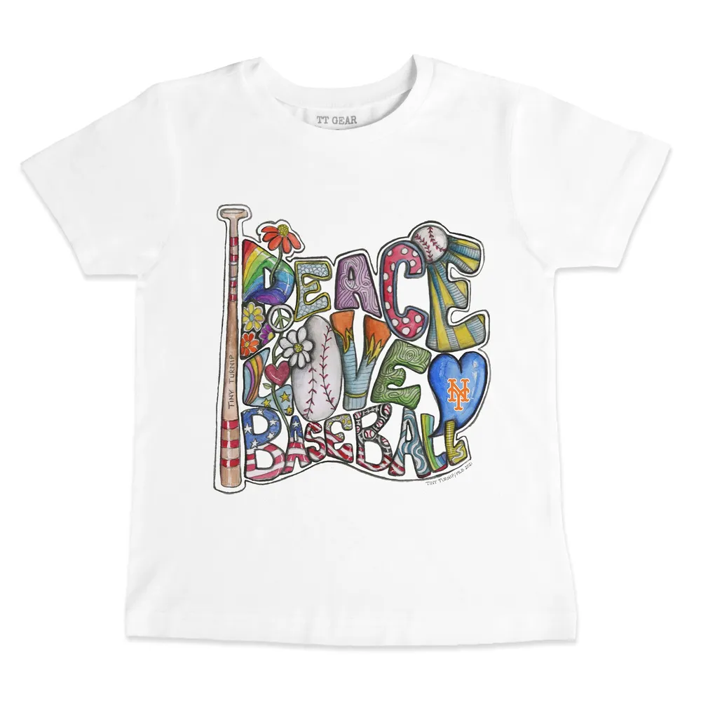 Lids New York Mets Tiny Turnip Infant Peace Love Baseball T-Shirt - White