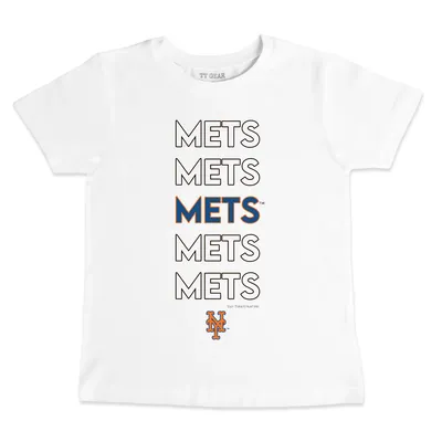 New York Mets Tiny Turnip Infant Stacked T-Shirt - White