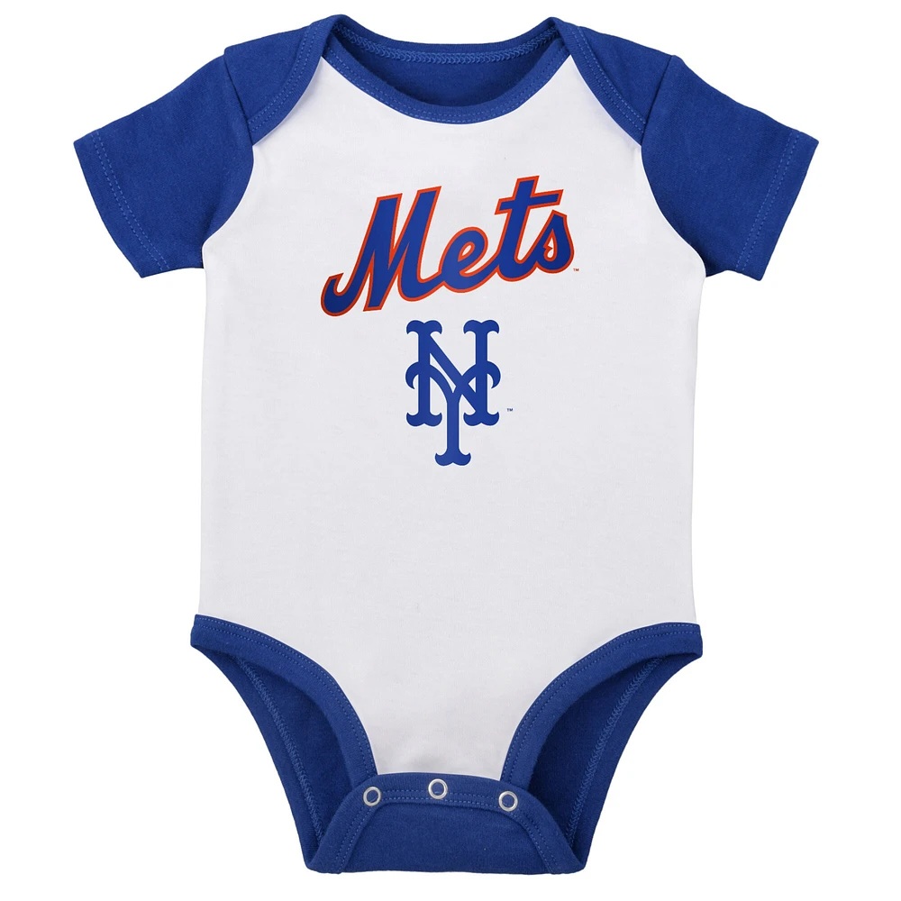 Lot de deux cache-couches Little Slugger des New York Mets pour bébés, blanc/gris chiné