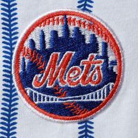 Infant White New York Mets Pinstripe Power Hitter Coverall