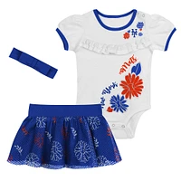 Ensemble jupe-bandeau 3 pièces pour bébé blanc New York Mets Sweet Catcher