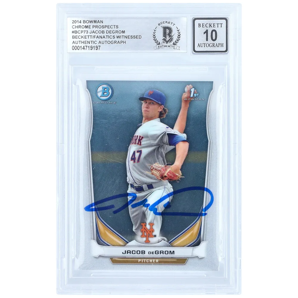 Lids Jacob deGrom New York Mets Autographed 2014 Bowman Chrome Prospects  MLB 1st Bowman #BCP73 Beckett Fanatics Witnessed Authenticated 10 Rookie  Card