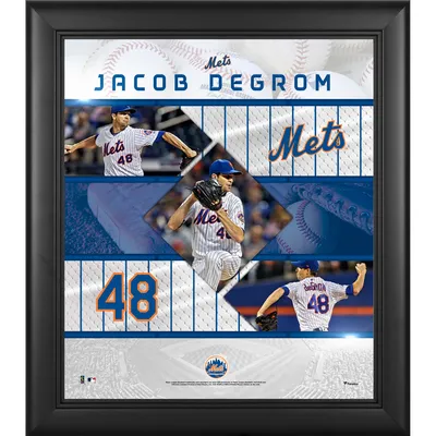 Framed Jacob deGrom New York Mets Autographed Nike White Authentic