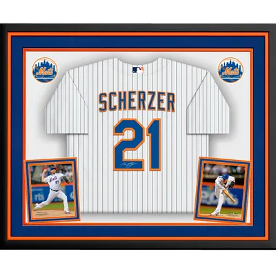 Max Scherzer New York Mets Autographed Framed 16 x 20 Pitching in White  Jersey Photograph
