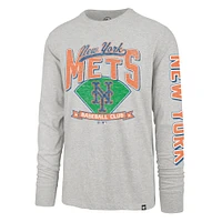 T-shirt à manches longues Franklin gris vieilli pour homme, modèle Big & Tall, des Mets de New York, '47